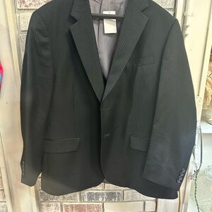PBM men's Size 44R black grey pin stripe Blazer Jacket